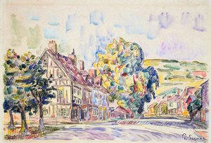 Ulica z Domem Szkieletowym w Normandii, ok. 1925 r. autorstwa Paul Signac