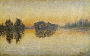 Zachód słońca, Herblay autorstwa Paul Signac