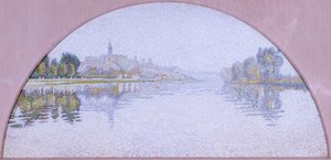 Sekwana w Herblay (olej na jedwabiu) autorstwa Paul Signac