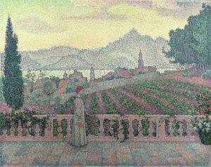Kobieta na tarasie, 1898 autorstwa Paul Signac