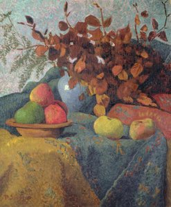 Martwa natura z jabłek i jesiennych liści, 1910