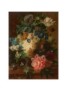 Martwa natura z wiosennych kwiatów w urnie (olej na płótnie) autorstwa Paul Theodor van Brussel
