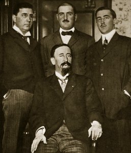 Francisco Madero i trzej jego synowie, Gustavo, Gabriel i Evaristo, w hotelu Astor, Nowy Jork, marzec 1911 autorstwa Paul Thompson