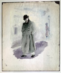 Paul VALERY: Autoportret. 1894 (akwarela) autorstwa Paul Valery