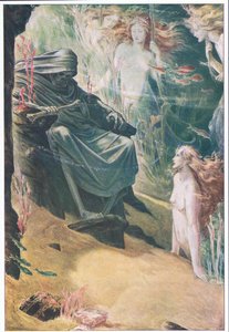 Zgłębić pięć kłamstw ojca twego: z jego kości zrobiony jest koral, ilustracja z Burzy, 1908