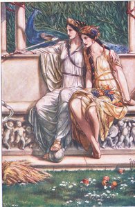 Juno, Ceres i maska nimf i żniwiarzy, ilustracja z Burzy, 1908