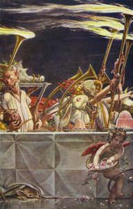 Burza Williama Szekspira, Akt III, Scena 3 (litografia kolorowa) autorstwa Paul Vincent Woodroffe