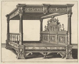 Łóżko z baldachimem z Verscheyden Schrynwerck ... [Kilka stolarni ...], 1658.