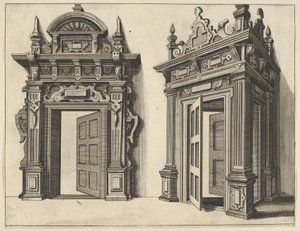 Dwa drewniane portale z Verscheyden Schrynwerck... [Plusieurs Menuiseries...], 1658.