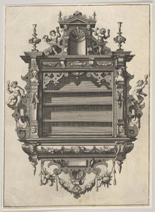 Regał wiszący z Verscheyden Schrynwerck... [Plusieurs Menuiseries...], 1658.