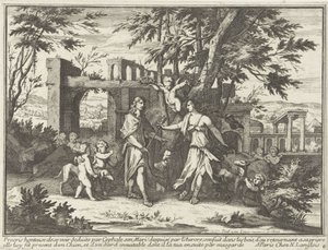 Prokrys i przebrany Cefalus Przedstawienia mitologiczne w pejzażach (tytuł serii)