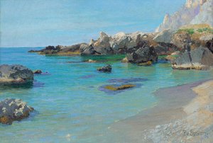 Na wybrzeżu Capri (olej na płótnie) autorstwa Paul von Spaun
