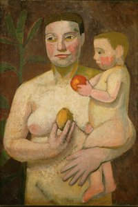 Matka i dziecko (olej na płótnie) autorstwa Paula Modersohn-Becker