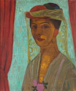 niemiecki: Selbstbildnis mit Hut und Schleier Autoportret z kapeluszem i welonem autorstwa Paula Modersohn-Becker
