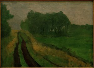 Wieczorny krajobraz z sosnami autorstwa Paula Modersohn Becker