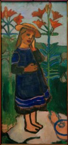 Elsbeth między ognistymi liliami autorstwa Paula Modersohn Becker