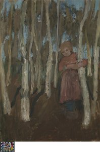 Dziewczyna w brzozowym lesie autorstwa Paula Modersohn Becker