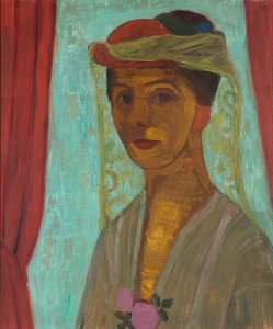 Autoportret z kapeluszem i welonem. 1906-07 autorstwa Paula Modersohn Becker