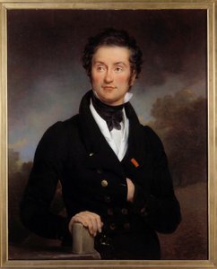 Portret pisarza Charlesa Nodiera (1780-1844) Prowadził salon literacki, w którym wielcy artyści romantyczni (Hugo, Lamartine, Vigny...) Malarstwo Paulina Guerina (1783-1855) XIX wiek. Paryż, biblioteka Arsenału. autorstwa Paulin Jean Baptiste Guerin