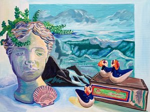 Eklektyczna martwa natura z motywami morskimi autorstwa Pauline Wegman | Key and Sea Creative