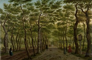 Herepad w Haagse Bos Lasy Scheveningen w pobliżu Hagi autorstwa Paulus Constantijn la Fargue (signed by artist)