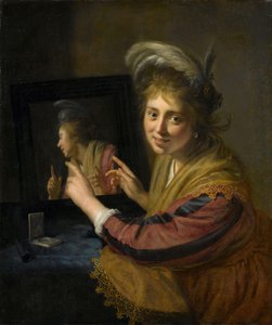 Dziewczyna w lustrze autorstwa Paulus Moreelse