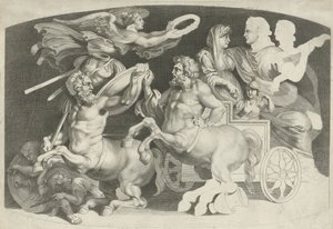 Camee spotkał się z triumfem van Germanicus en Agrippina Różne figury antycznych agatów, zaprojektowane przez Pietro Paolo Rubenii (tytuł serii) autorstwa Paulus Pontius (attributed to)