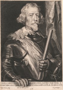 Dom Carolus z. Kolumna. Do. Cons. Stan. Kuzyn. Mata rej. łokcia. kat. Magister Campi..Gnalis. w Belgii. Itp. autorstwa Paulus Pontius