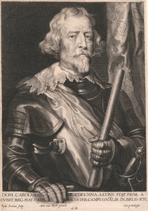 Dom Carolus z. Kolumna. Do. Cons. Stan. Kuzyn. Mata rej. łokcia. kat. Magister Campi..Gnalis. w Belgii. Itp. autorstwa Paulus Pontius