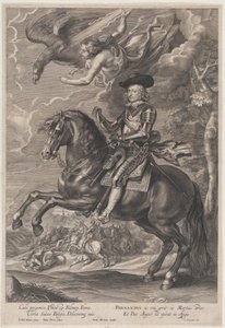 Portret kardynała-dziecięcego Ferdynanda Austrii, na koniu, ca. 1640-53., ok. 1640-53. 1640-53. autorstwa Paulus Pontius