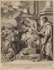 Św. Rozalia ukoronowana przez Dzieciątko Jezus autorstwa Paulus Pontius, after Sir Anthony van Dyck