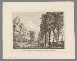 Widok Doelen w Amersfoort Strzelcy Doelen w Amersfoort do zobaczenia od środka. 1759 (tytuł na obiekcie)