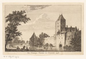 Widok na Plompe Toren w Utrechcie, 1756 Plompe Toren w Utrechcie 1756 (tytuł na obiekcie)