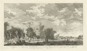 Ruiny fabryki prochu w Sollenburgu po wybuchu 14 sierpnia 1758 r. Szczątki kruytmakerye Sollenburg w Overtoomse Weg koło Amsterdamu, skoczył 15 sierpnia 1758 (tytuł na obiekcie)