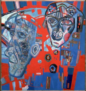 „Dwie głowy” Obraz Pawła Nikołajewicza Filonowa (1883-1941) 1925 Państwowe Muzeum Rosyjskie Sankt Petersburg autorstwa Pawel Nikolajewitsch Filonow