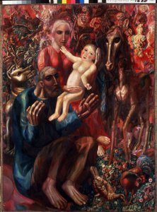 "Święta Rodzina" Obraz Pawła Nikołajewicza Filonova (1883-1941) 1914 Państwowe Muzeum Rosyjskie, Sankt Petersburg, Rosja