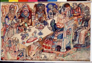 „Święto Królów”” Akwarela i pióro Pawła Nikołajewicza Filonowa (1883-1941) ok. 1912 r. Państwowe Muzeum Rosyjskie w Sankt Petersburgu autorstwa Pawel Nikolajewitsch Filonow