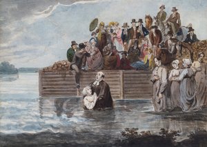 Filadelfia anabaptystyczna zanurzenie podczas burzy, 1811-ca. 1813. autorstwa Pavel Petrovic Svin