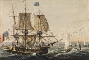 Uzupełnianie spiżarni statku dorszem u wybrzeży Nowej Fundlandii, 1811-ca. 1813. autorstwa Pavel Petrovic Svin
