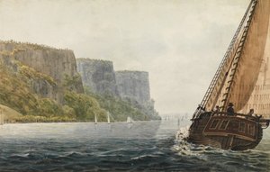 Packet Mohawk z Albany przechodzący przez palisady, 1811-ca. 1813. autorstwa Pavel Petrovic Svin