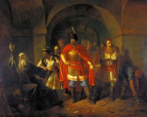 Patriarcha Hermogenes odmawia błogosławieństwa Polakom”, 1860. autorstwa Pavel Petrovich Chistyakov