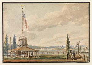 Pierwsze spojrzenie podróżnika na Nowy Jork - Bateria i Flagstaff autorstwa Pavel Petrovich Svinin