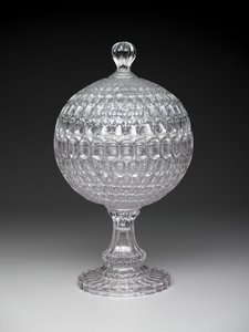 Kompot kryty "Argus", ok. 1855-75 (szkło prasowane) autorstwa Pears and Co. Pittsburgh Bakewell