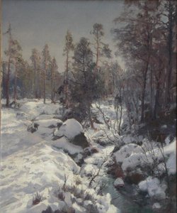 Wiosenna odwilż (olej na płótnie) autorstwa Peder Knudsen