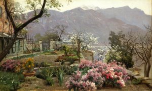 Ogród kwiatowy w pobliżu Bellagio autorstwa Peder Monsted