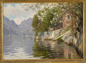 Dzień wiosny nad jeziorem Lugano autorstwa Peder Monsted