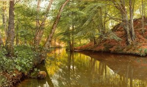 P.Mönsted, wiosenny dzień nad leśnym strumieniem