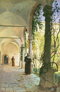 W krużgankach klasztoru Santa Maria Jesus w Taorminie autorstwa Peder Monsted