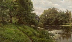 P.Mönsted, letni dzień nad wodą autorstwa Peder Monsted