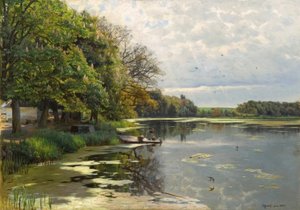 P.Mönsted, słoneczny wiosenny dzień nad wodą autorstwa Peder Monsted
